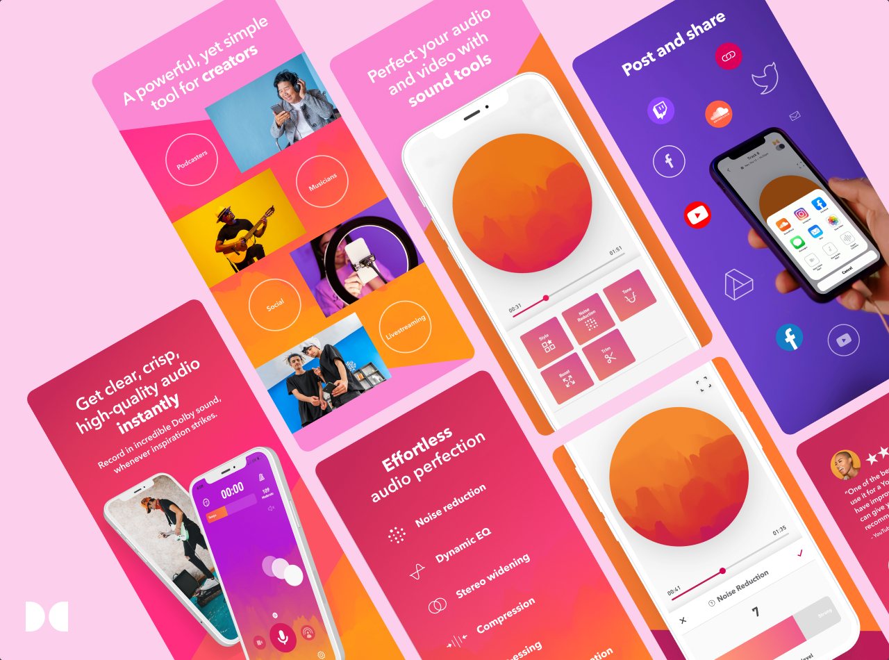 Dolby, Dolby On app screens