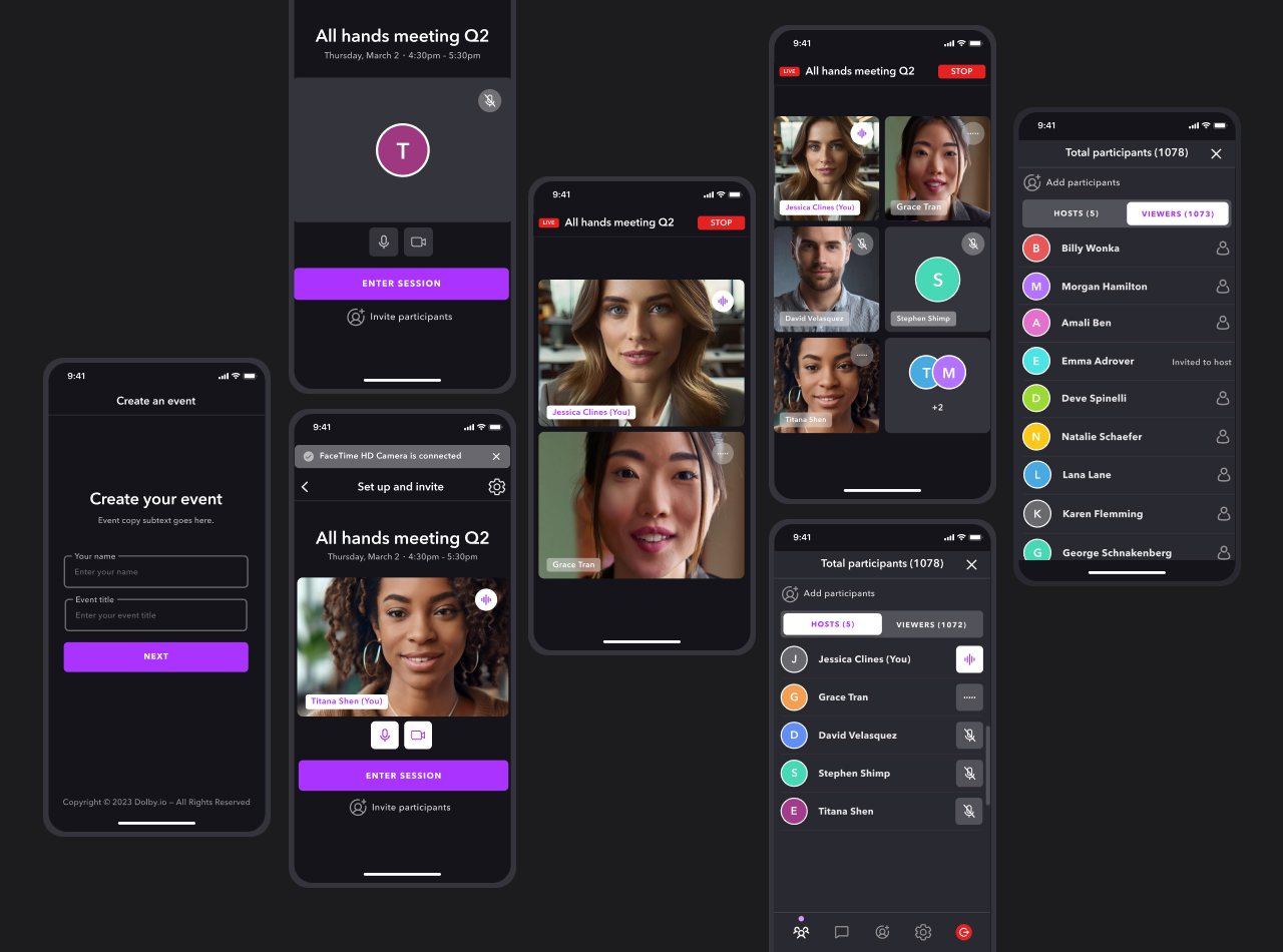 Dolby, Live Events, create event