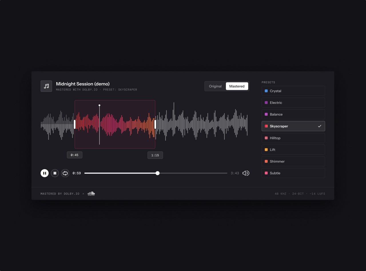 Dolby, Music Mastering player