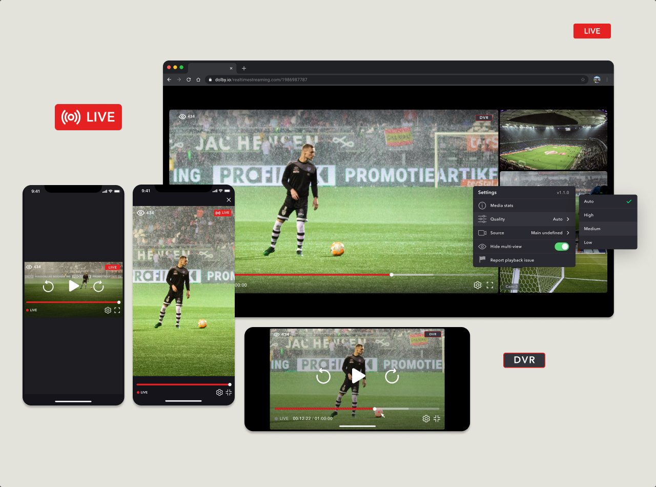 Dolby, HLS and VOD streaming player